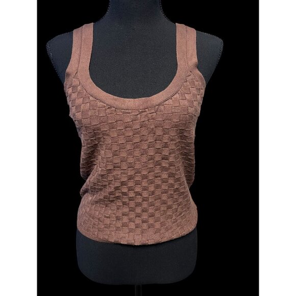 Abercrombie & Fitch Knit Sleeveless Tank WOMEN  Brown SCANDINAVIAN PREPPY - Picture 1 of 4